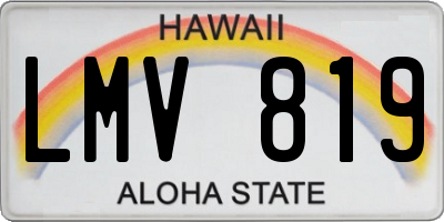 HI license plate LMV819