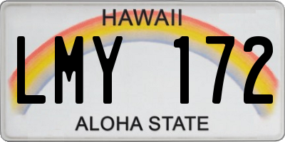 HI license plate LMY172