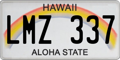 HI license plate LMZ337