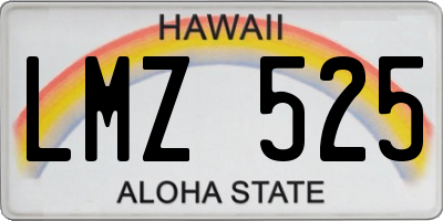 HI license plate LMZ525