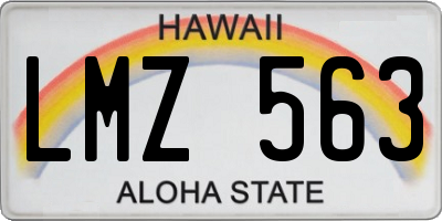 HI license plate LMZ563