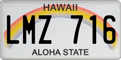 HI license plate LMZ716