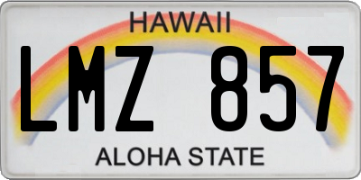 HI license plate LMZ857