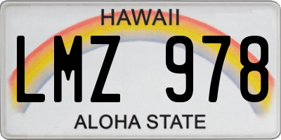 HI license plate LMZ978