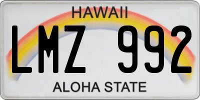 HI license plate LMZ992