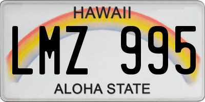 HI license plate LMZ995