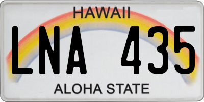 HI license plate LNA435
