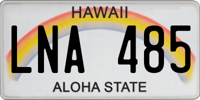 HI license plate LNA485