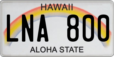 HI license plate LNA800
