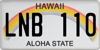 HI license plate LNB110