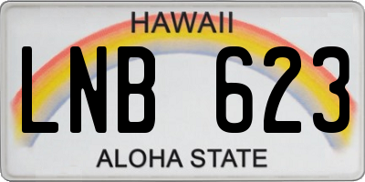 HI license plate LNB623