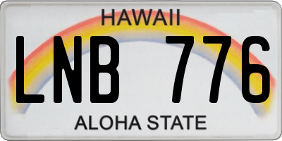 HI license plate LNB776