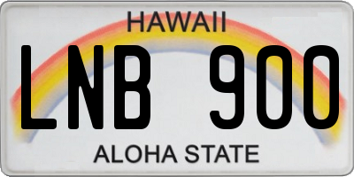 HI license plate LNB900