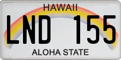 HI license plate LND155