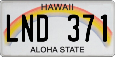 HI license plate LND371