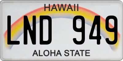 HI license plate LND949