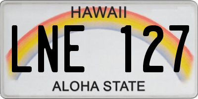 HI license plate LNE127