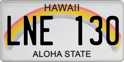 HI license plate LNE130