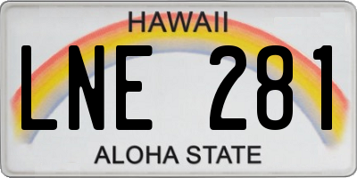 HI license plate LNE281