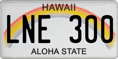 HI license plate LNE300