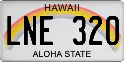 HI license plate LNE320