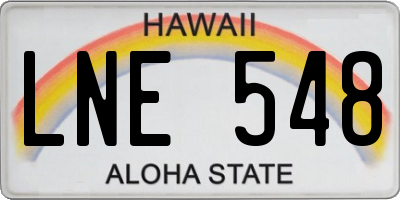 HI license plate LNE548