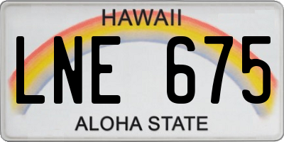 HI license plate LNE675