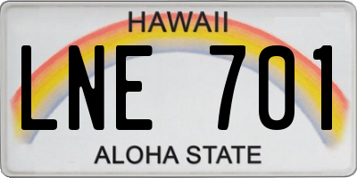 HI license plate LNE701