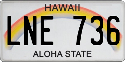 HI license plate LNE736