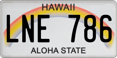 HI license plate LNE786