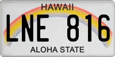 HI license plate LNE816