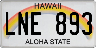 HI license plate LNE893