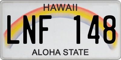 HI license plate LNF148