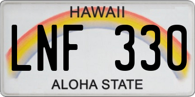 HI license plate LNF330