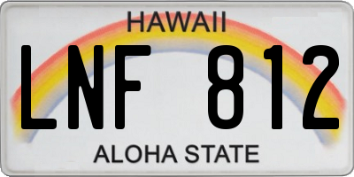 HI license plate LNF812