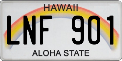 HI license plate LNF901