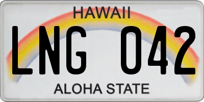 HI license plate LNG042