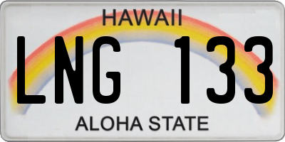 HI license plate LNG133
