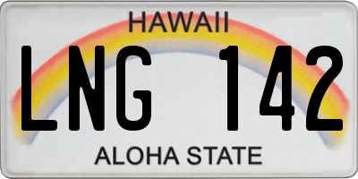 HI license plate LNG142
