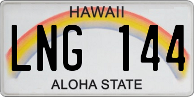 HI license plate LNG144