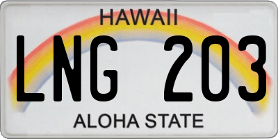 HI license plate LNG203