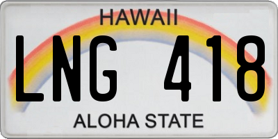 HI license plate LNG418