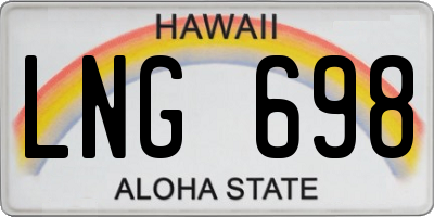 HI license plate LNG698