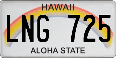 HI license plate LNG725