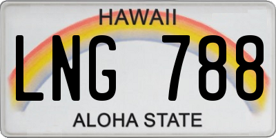 HI license plate LNG788