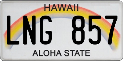 HI license plate LNG857