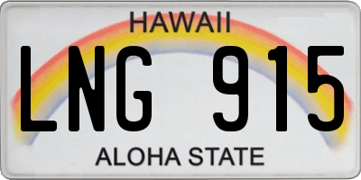 HI license plate LNG915