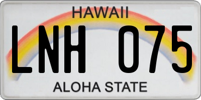 HI license plate LNH075