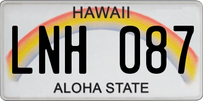 HI license plate LNH087