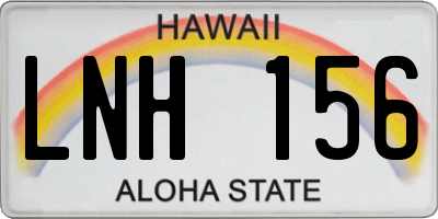 HI license plate LNH156